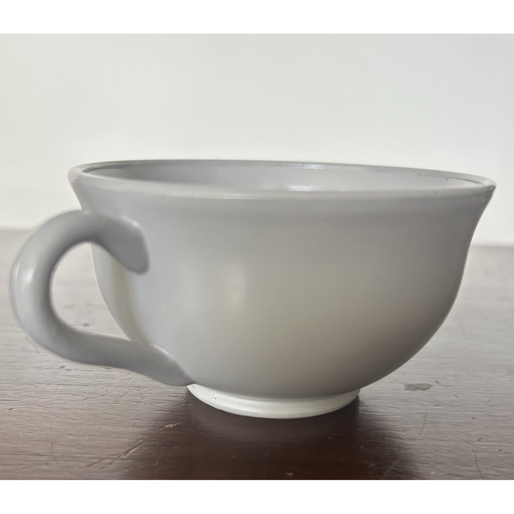 VTG Hazel Atlas Ovide Grey Cup Platonite Footed Coffee Cup MCM‎